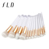 FLD 10/12 Pieces  Professional Makeup Brushes Synthetic Hair Makeup Tool Set