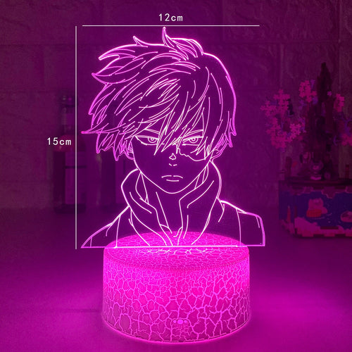 Anime My Hero Academia Shoto Todoroki Face Design Led Night Light Lamp