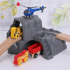 Plastic Grey Double Tunnel Wooden Train Track