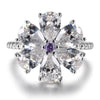 Wong Rain Trendy 100% 925 Sterling Silver White Topaz Gemstone Wedding Engagement Rings