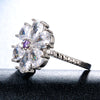 Wong Rain Trendy 100% 925 Sterling Silver White Topaz Gemstone Wedding Engagement Rings