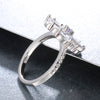 Wong Rain Trendy 100% 925 Sterling Silver White Topaz Gemstone Wedding Engagement Rings