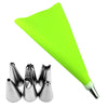 8PCS/bag Silicone Icing Piping Cream Pastry Bag + 6 Stainless Steel Cake Nozzle
