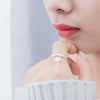 Fresh Flower 925 Sterling Silver Female Resizable Opening Rings