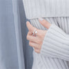 Fresh Flower 925 Sterling Silver Female Resizable Opening Rings