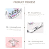 ELESHE 100% 925 Sterling Silver Finger Ring Pink Enamel Cute Unicorn Kids Ring
