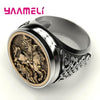 Outlets 925 Ring for Men Sterling Silver Soldier Dragon Hero Design