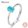 Modian 925 Sterling Silver Fashion Oval Finger Rings