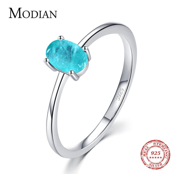 Modian 925 Sterling Silver Fashion Oval Finger Rings