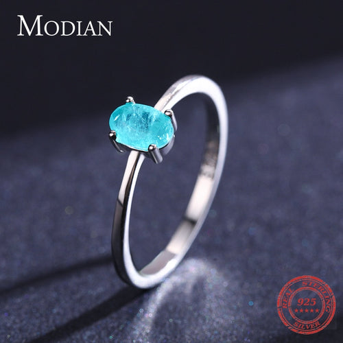 Modian 925 Sterling Silver Fashion Oval Finger Rings