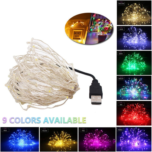 2/5/10M USB Led String Lights Bulb Outdoor Waterproof Garlands Festoon Led