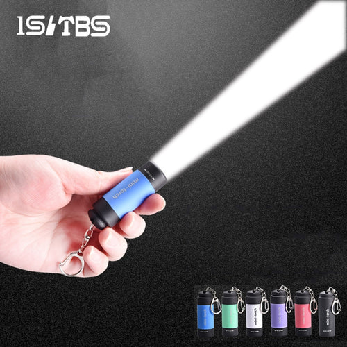 LED Mini Flashlight Key Chain Portable Torch Outdoors Waterproof Built-in Battery