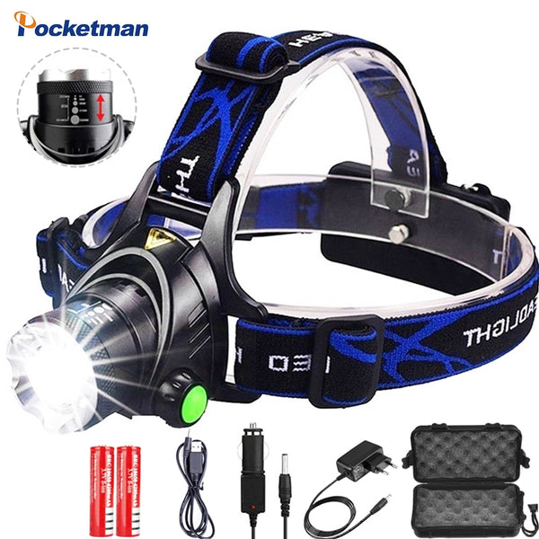 Headlamps 12000lumens Led Headlamp L2/T6 Zoomable Headlight Head Torch
