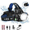 Headlamps 12000lumens Led Headlamp L2/T6 Zoomable Headlight Head Torch