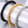 Hip Hop Men Single Row Rhinestones Chain Bling Tennis Charm Bracelets