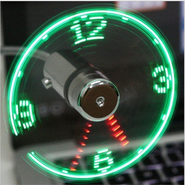 Hand Mini USB Fan Portable Gadgets Flexible Gooseneck LED Clock