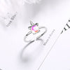 NEHZY 925 Sterling Silver Color Crystal Zircon Unicorn Ring