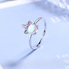 NEHZY 925 Sterling Silver Color Crystal Zircon Unicorn Ring
