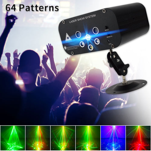 YSH Disco Light 6 Beam 64 Pattern LED Laser Laser Projector