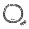 Jiayiqi 5-11 mm Men Chain Bracelet Stainless Steel Curb Cuban Link Chain Bangle