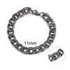Jiayiqi 5-11 mm Men Chain Bracelet Stainless Steel Curb Cuban Link Chain Bangle
