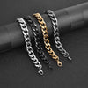Jiayiqi 5-11 mm Men Chain Bracelet Stainless Steel Curb Cuban Link Chain Bangle