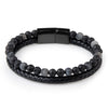 Natural Stone Bracelets Genuine Leather Braided Bracelet