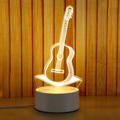Plug 3D Castle/Eiffel Tower/Floral/Guitar shape LED Night