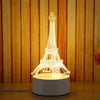 Plug 3D Castle/Eiffel Tower/Floral/Guitar shape LED Night