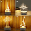 Plug 3D Castle/Eiffel Tower/Floral/Guitar shape LED Night