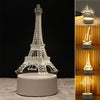 Plug 3D Castle/Eiffel Tower/Floral/Guitar shape LED Night