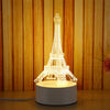Plug 3D Castle/Eiffel Tower/Floral/Guitar shape LED Night