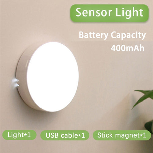 LED Motion Sensor Night Light USB Rechargeable Bedroom Wall