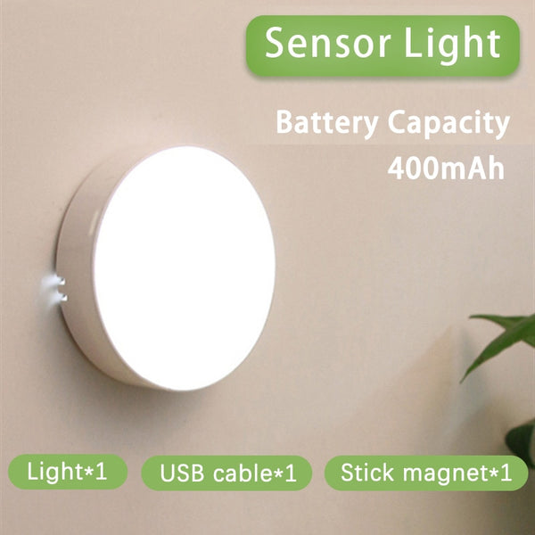 LED Motion Sensor Night Light USB Rechargeable Bedroom Wall