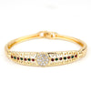Sunspicems Women Bangle Gold Color Rainbow Cuff Bracelet