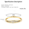 Sunspicems Women Bangle Gold Color Rainbow Cuff Bracelet