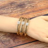 Sunspicems Women Bangle Gold Color Rainbow Cuff Bracelet