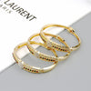 Sunspicems Women Bangle Gold Color Rainbow Cuff Bracelet