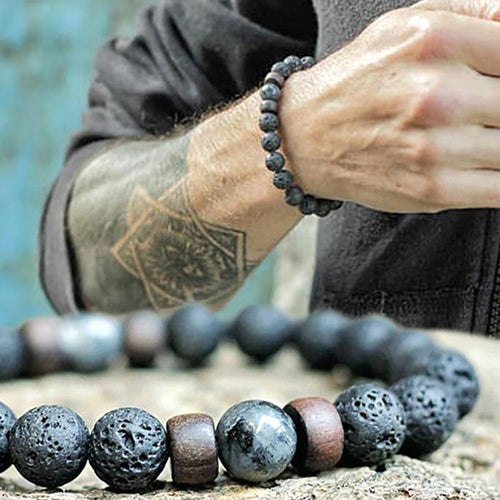 Volcanic Stone Tibetan Buddha Wrist Chain Women Men's Jewelry Gift Bracelets