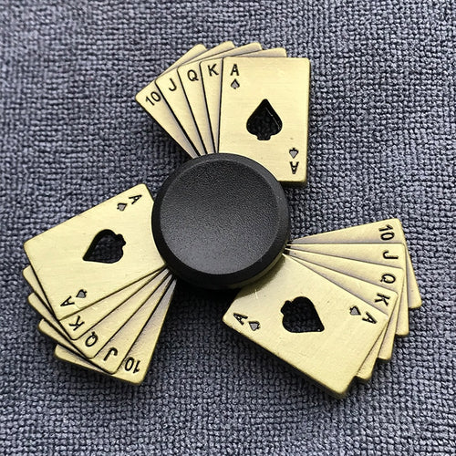 Bronze Poker Finger Spinner Thor Hammer Alloy Metal Hand Tri Spinner