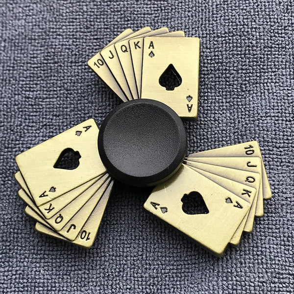 Bronze Poker Finger Spinner Thor Hammer Alloy Metal Hand Tri Spinner