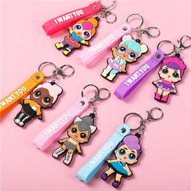 LOL Surprise Dolls Cartoon PVC Soft Keychain