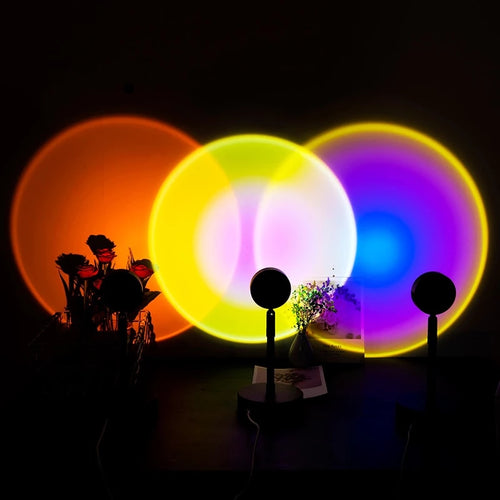 2021 USB Button Rainbow Sunset Projector Atmosphere Led Night Light