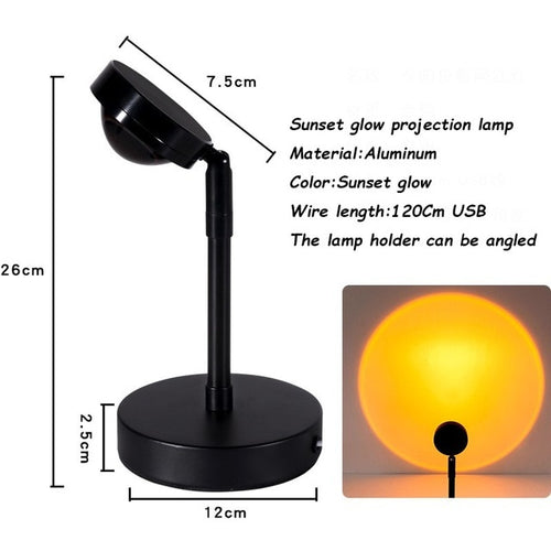 2021 USB Button Rainbow Sunset Projector Atmosphere Led Night Light