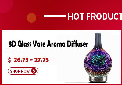 7 Color Light 3D Glass Vase Aromatherapy Essential Oil Aroma Diffuser