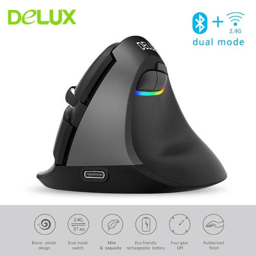 Delux M618 Bluetooth 4.0+2.4GHz Dual Mode Wireless Mouse