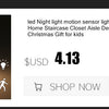 led Night light Motion Sensor Light Bedroom Decor Lamp