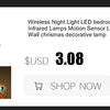 led Night light Motion Sensor Light Bedroom Decor Lamp