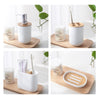 6Pcs Bamboo Bathrooms  Set Toilet Brush