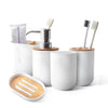 6Pcs Bamboo Bathrooms  Set Toilet Brush